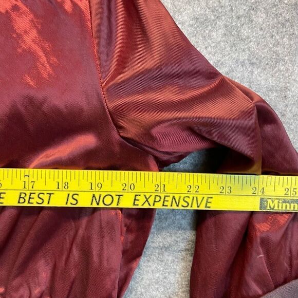 Ruby Rd Jacket Women's Size 12 Cranberry Red Metallic Button Front Drawstring - Picture 6 of 15